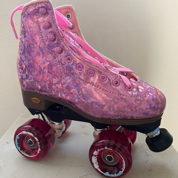 Sure Grip Limited Edition Prism Pink Quad Rollerskates Women's Size 7 - Picture 6 of 7